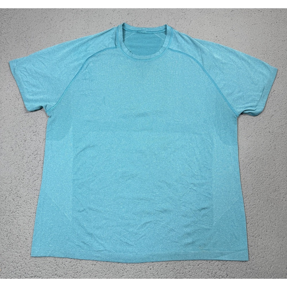 Lululemon Shirt Mens 2XL Blue Short Sleeve Crewneck Athletic Performance Top